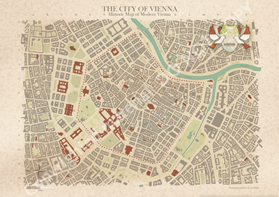 261 Historic Map Of Modern Vienna